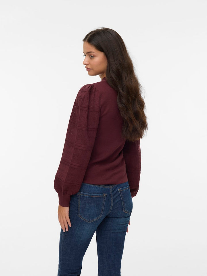 Vmnewlimone Ls Highneck Pullover Boo - Fuchsia