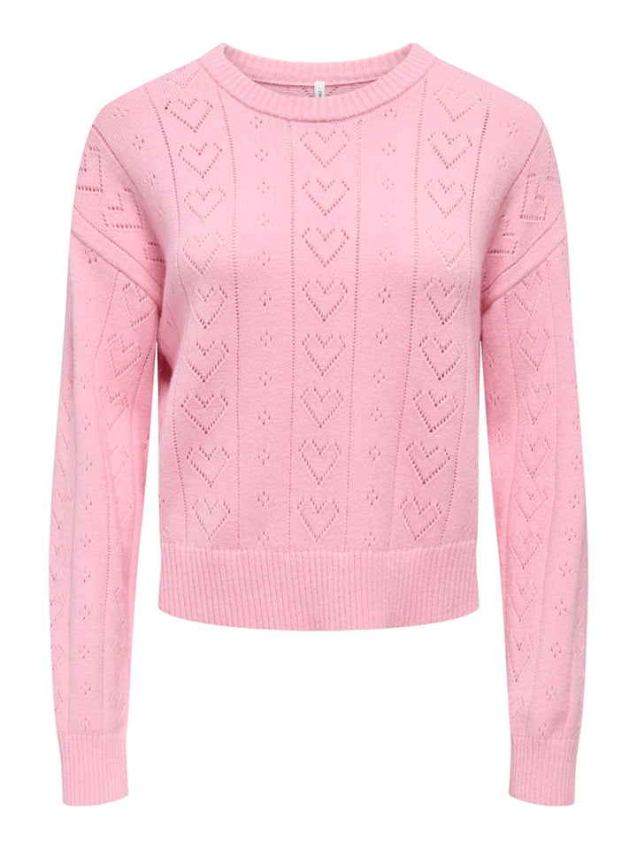 Onlisa Life Ls Struct Boxy Oneck Cc Knt - Roze