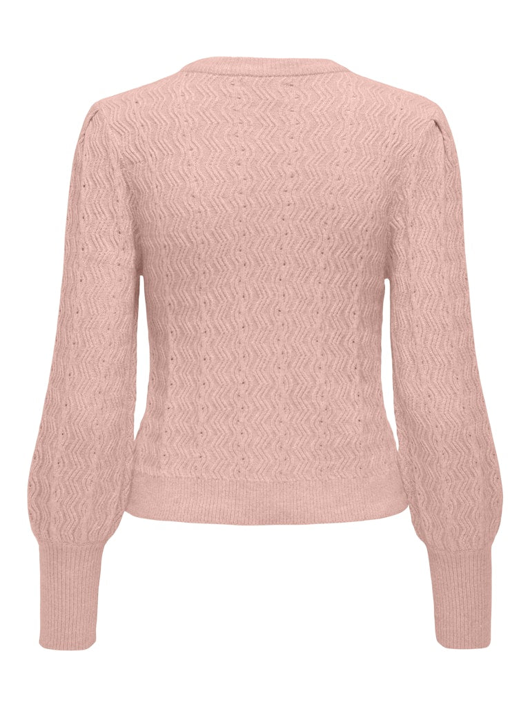 Onlkatia Ls Struc Puff Oneck Cc Knt - Licht Roze