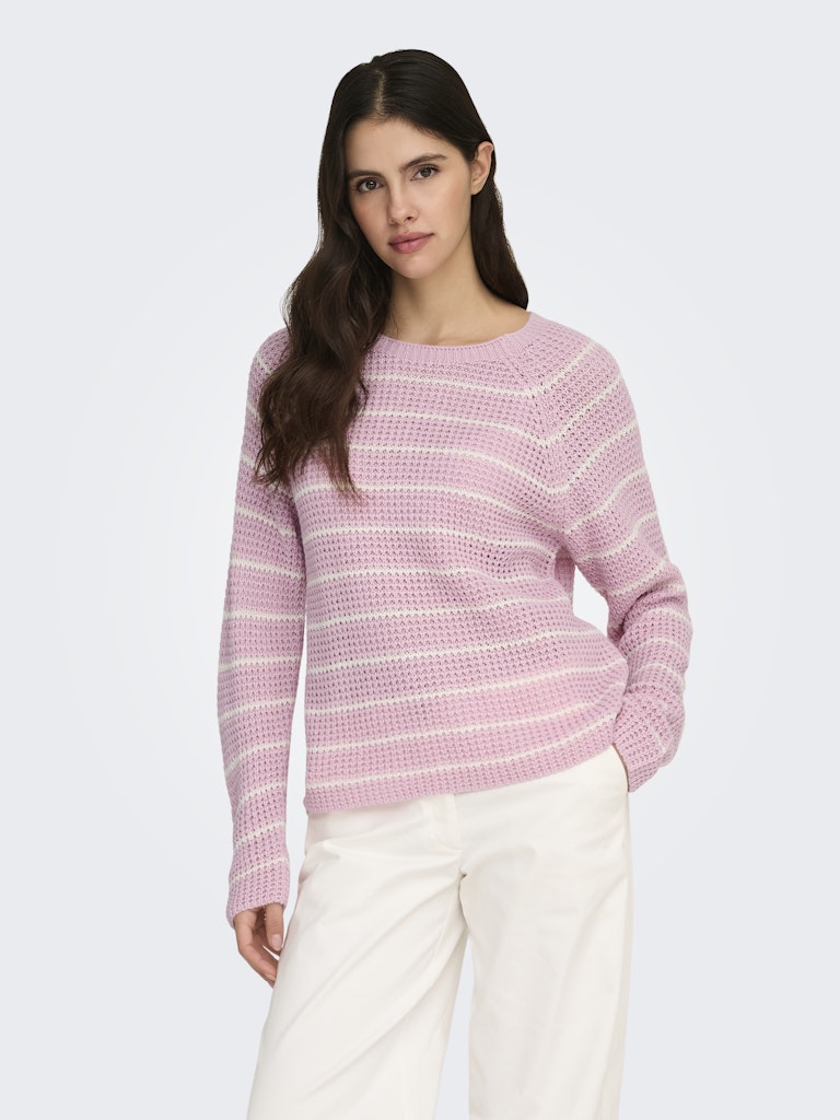 Jdyellen L/s Oneck Raglan Pullover Knt - Licht Roze