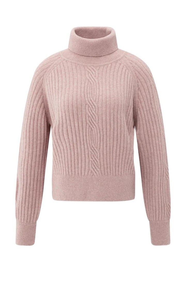 Sweater With Cable Detail - Oud Roze