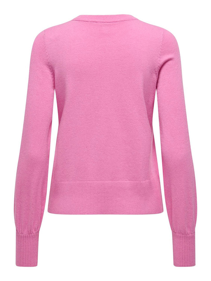 Onlibi Ls Emb O-neck Cc Knt - Pink