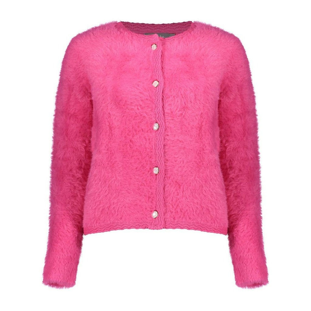 Cardigan Hairy - Neon Roze
