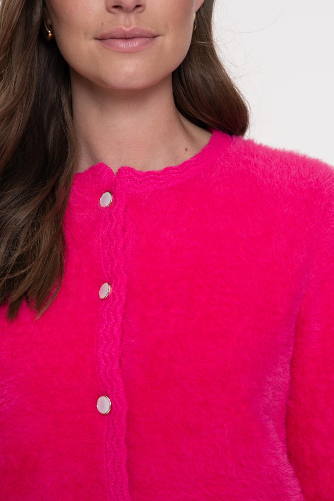 Cardigan Hairy - Neon Roze