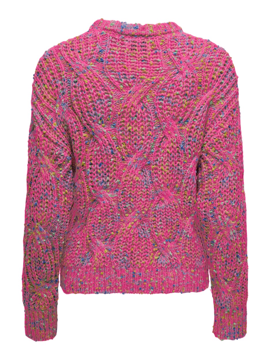 Onlluca Ls O-neck Knt - Roze Dessin