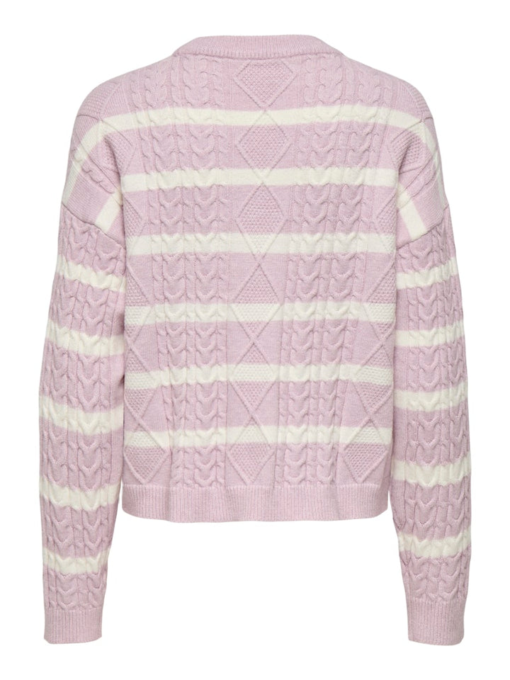 Onlkatia Ls Cable O-neck Pullover Cc Knt - Roze Dessin