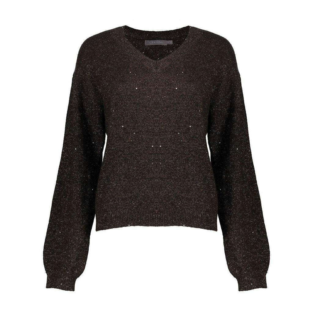Pullover Lurex And Sequinces - Bruin
