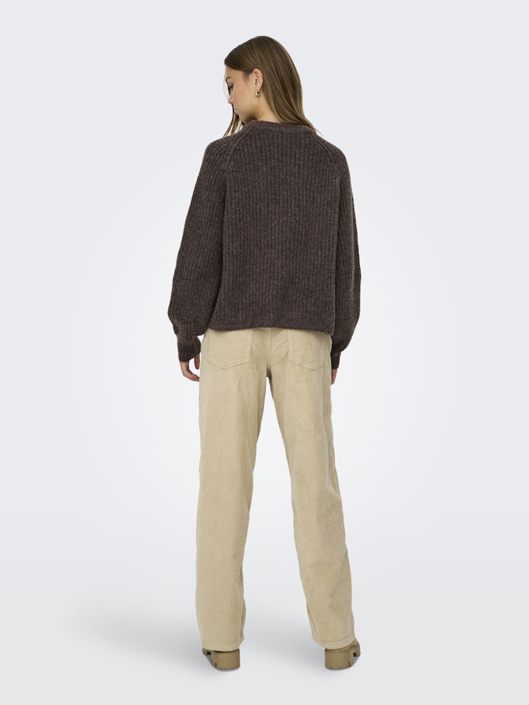 Onlgila Life Ls Structure O-neck Bf Knt - Bruin