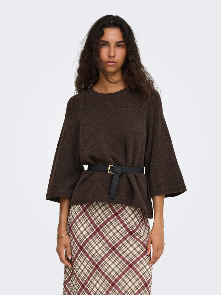 Onlsimoni 3/4 Pullover Knt Noos - Bruin