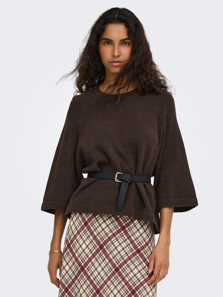 Onlsimoni 3/4 Pullover Knt Noos - Bruin