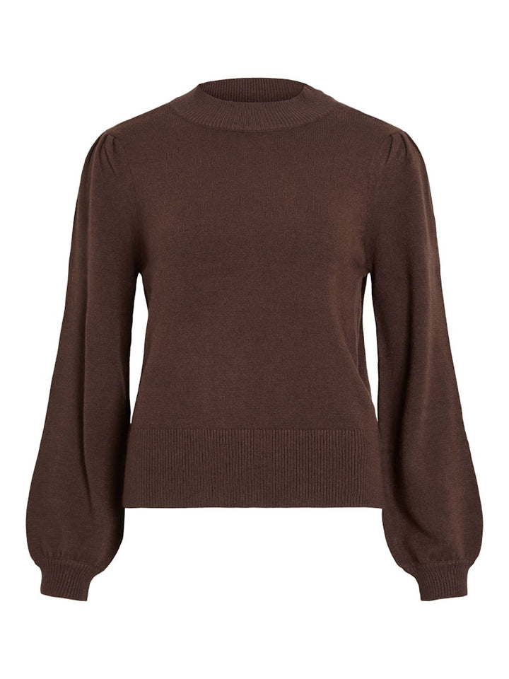 Viril Turtle-nk Balloon L/s Top - Noos - Bruin