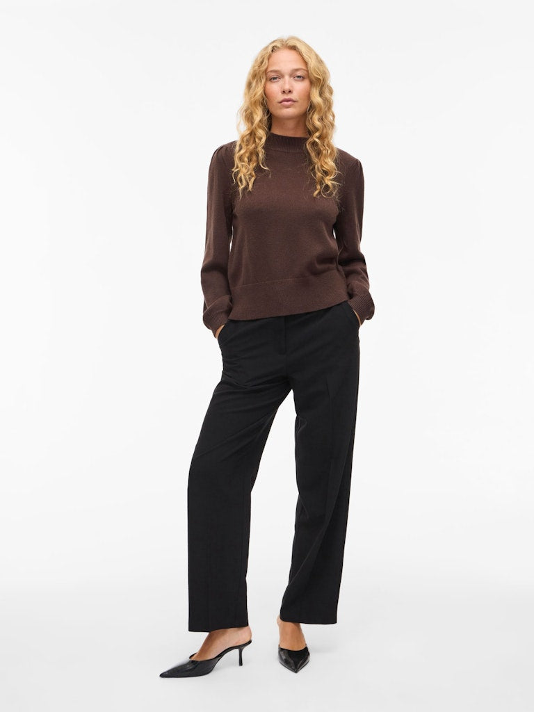 Viril Turtle-nk Balloon L/s Top - Noos - Bruin