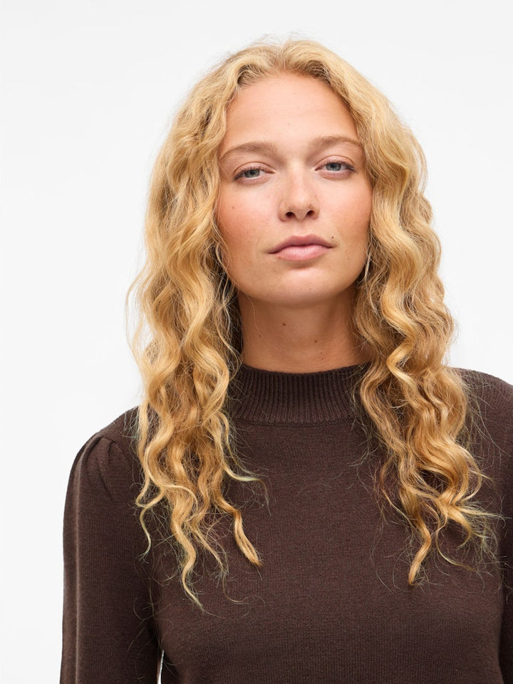Viril Turtle-nk Balloon L/s Top - Noos - Bruin
