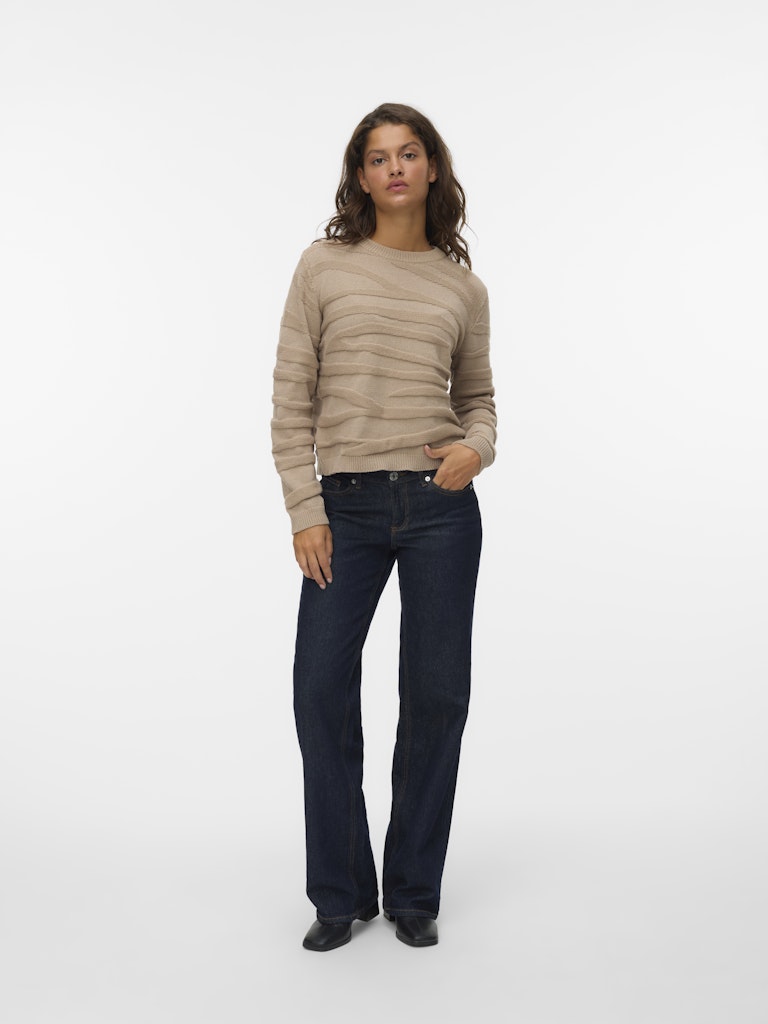 Vmmalou Ls O-neck Pullover Boo - Licht Bruin