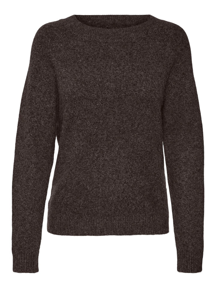 Vmdoffy Ls O-neck Blouse Ga Noos - Bruin Melee