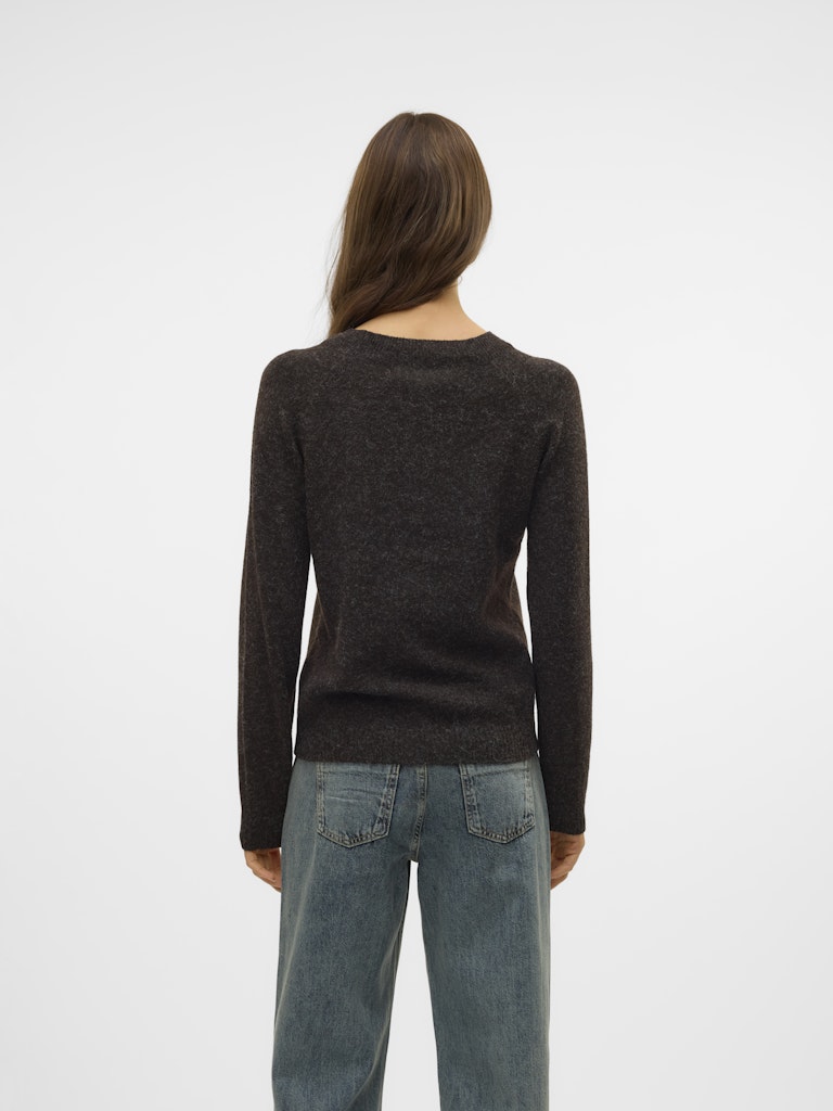 Vmdoffy Ls O-neck Blouse Ga Noos - Bruin Melee