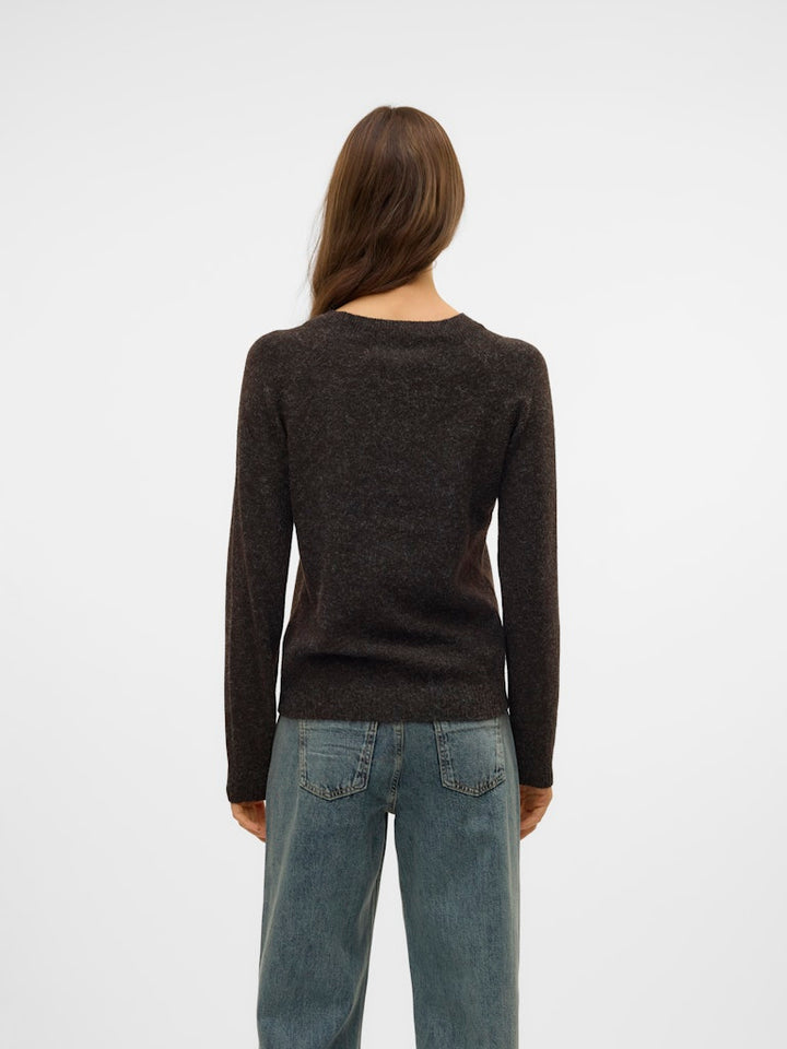 Vmdoffy Ls O-neck Blouse Ga Noos - Bruin Melee
