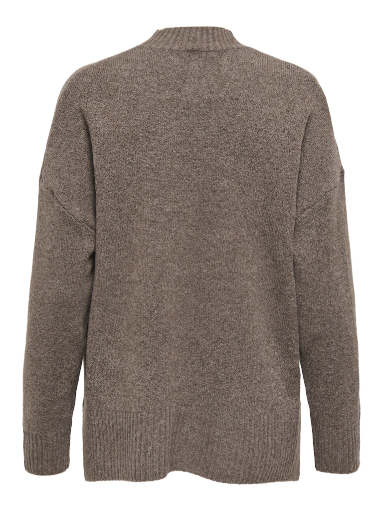 Onlhazel Ls Highneck Overs Pull Knt Noos - Bruin Melee