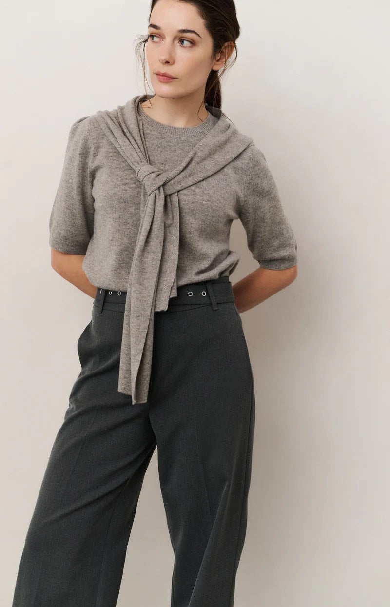 Short Sleeve Sweater With Fake - Bruin Melee