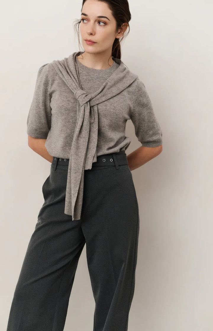 Short Sleeve Sweater With Fake - Bruin Melee