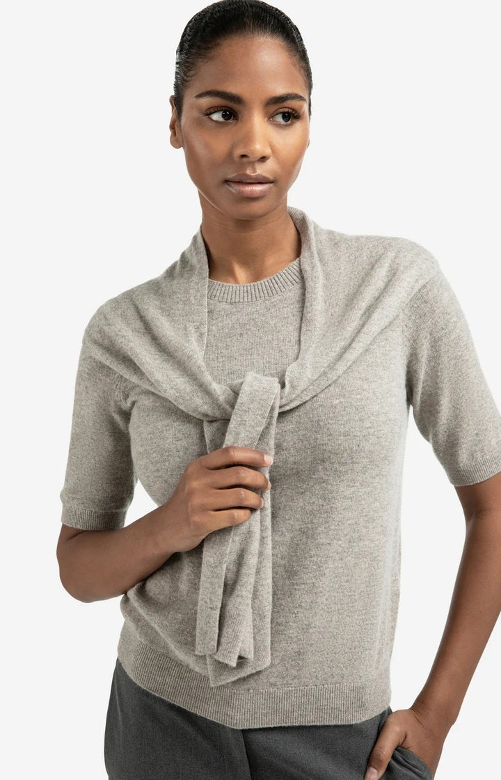 Short Sleeve Sweater With Fake - Bruin Melee