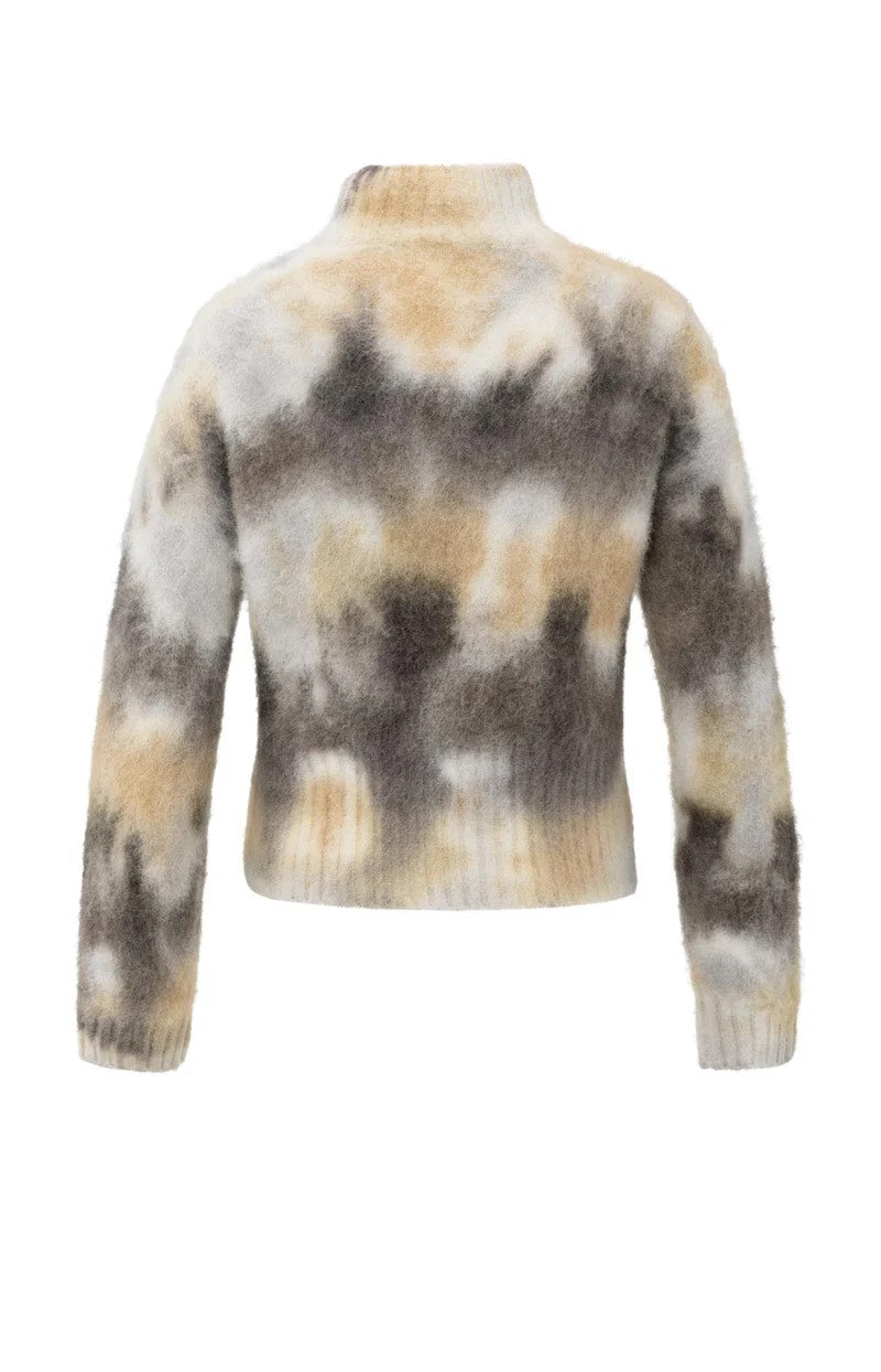 Knitted Sweater With Print - Bruin Dessin