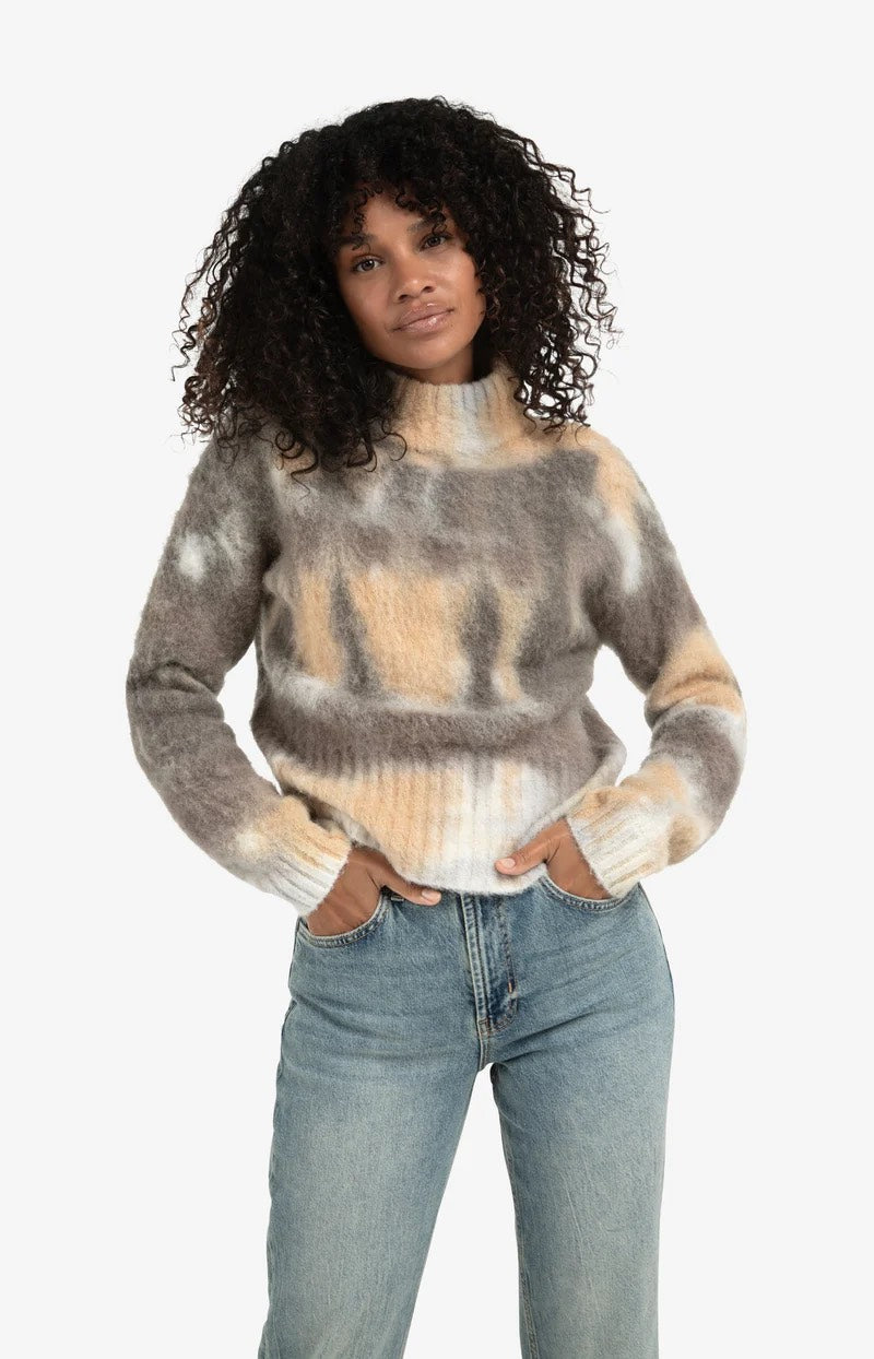 Knitted Sweater With Print - Bruin Dessin
