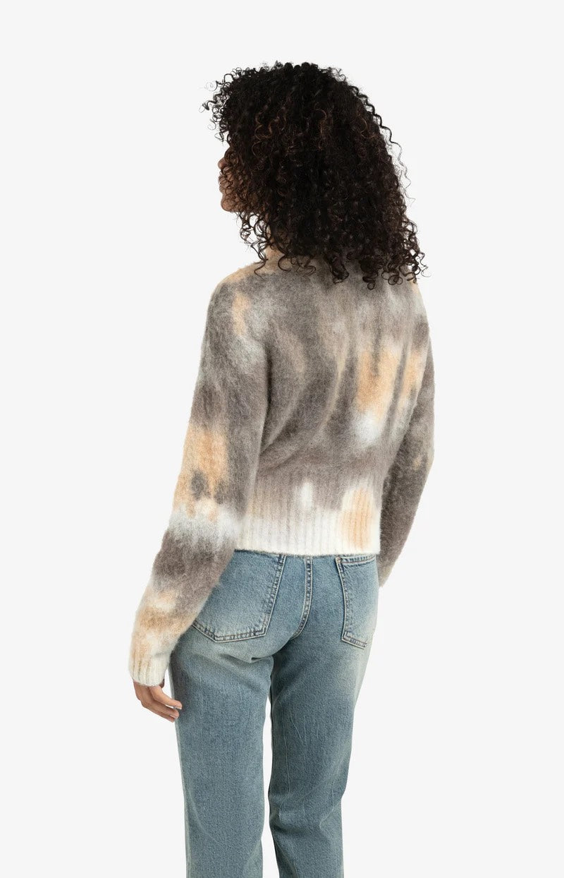 Knitted Sweater With Print - Bruin Dessin