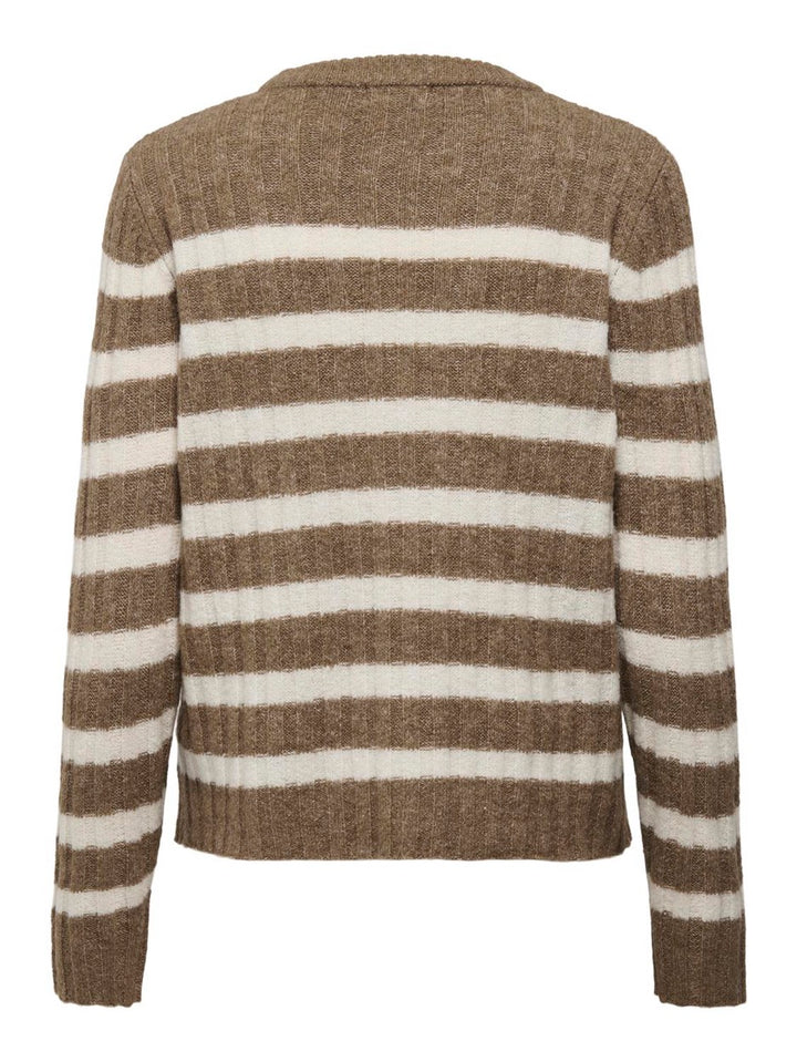 Jdymiley L/s O-neck Stripe Pullover - Bruin Dessin