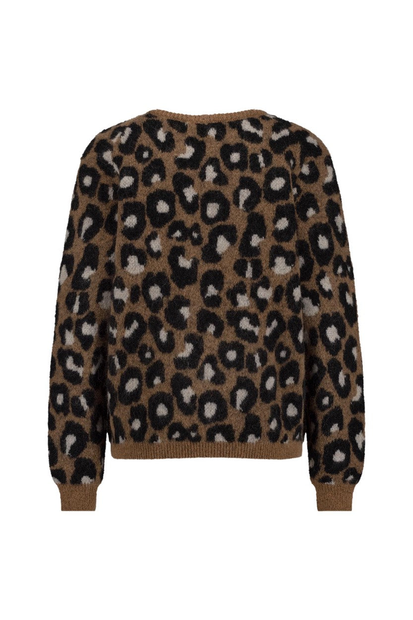 Nino Mohair Leopard Pullover - Bruin Dessin