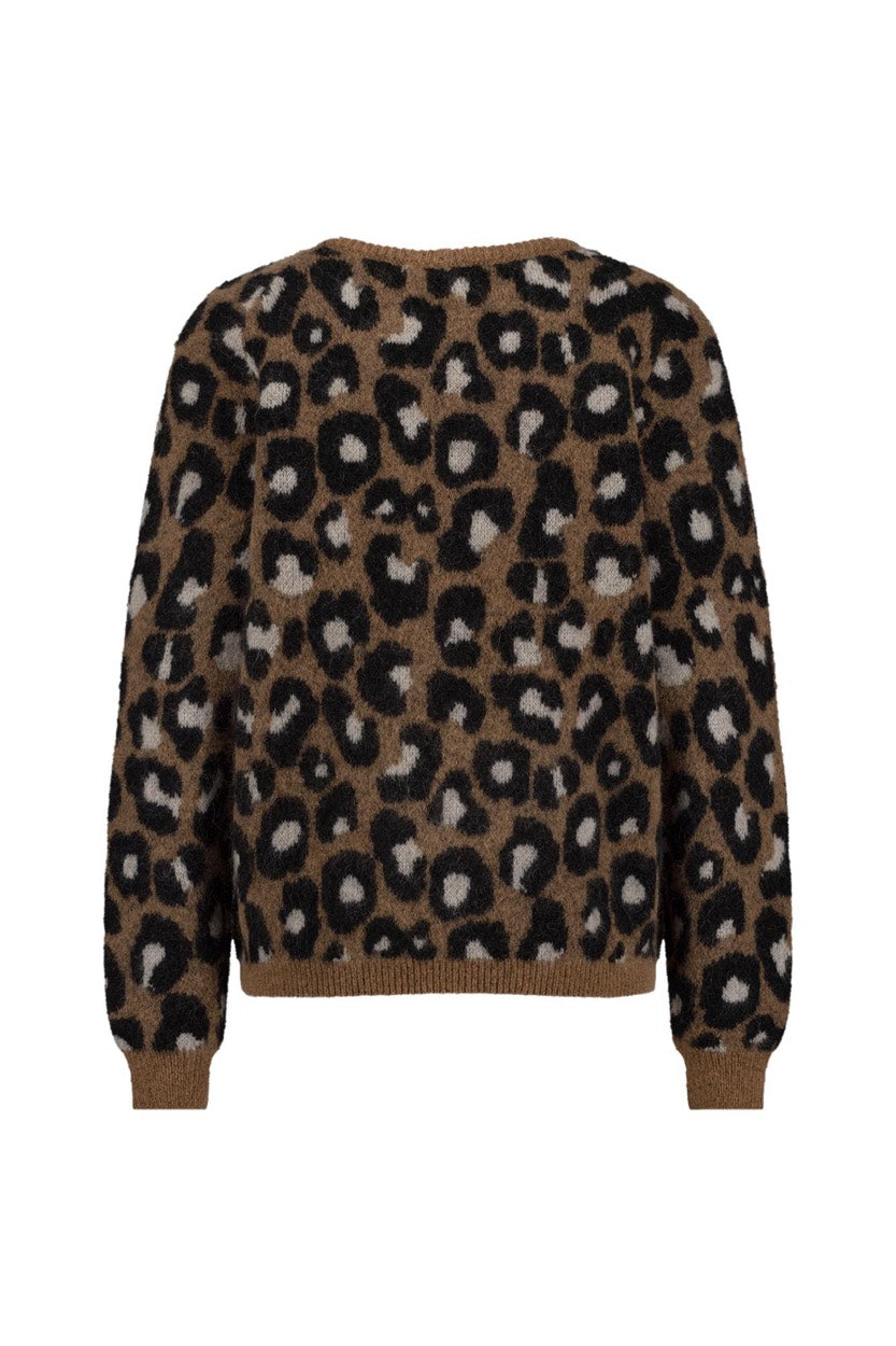 Jacquard Sweater Monari Pullover Leo Print Knitted Pullover Animal