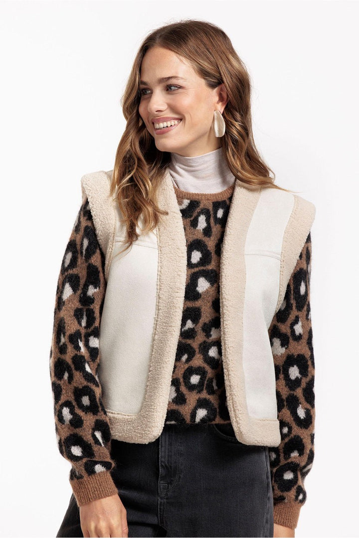 Nino Mohair Leopard Pullover - Bruin Dessin