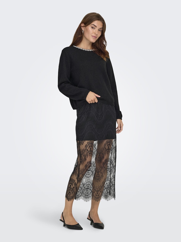 Jdyalva Life L/s Embellish Pullover Knt - Zwart