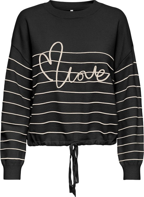 Onlsigne Life Ls Text Detai Oneck Cc Knt - Zwart Dessin