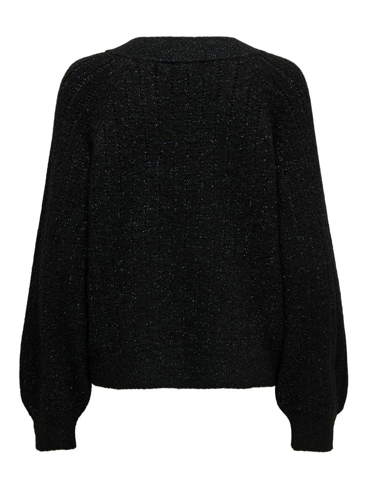 Jdyaspen Life L/s Lurex V-neck Pull - Zwart