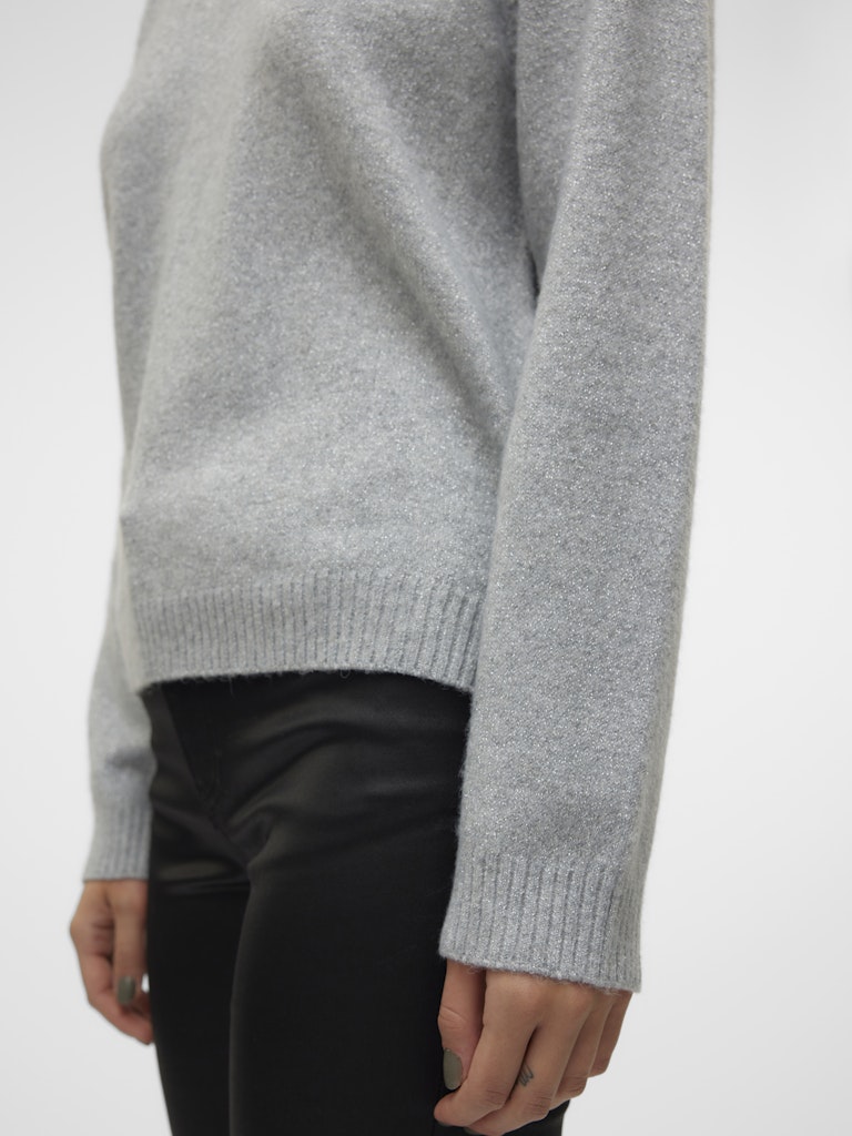 Vmdoffyshine Ls O-neck Blouse Rep Noos - Lichtgrijs