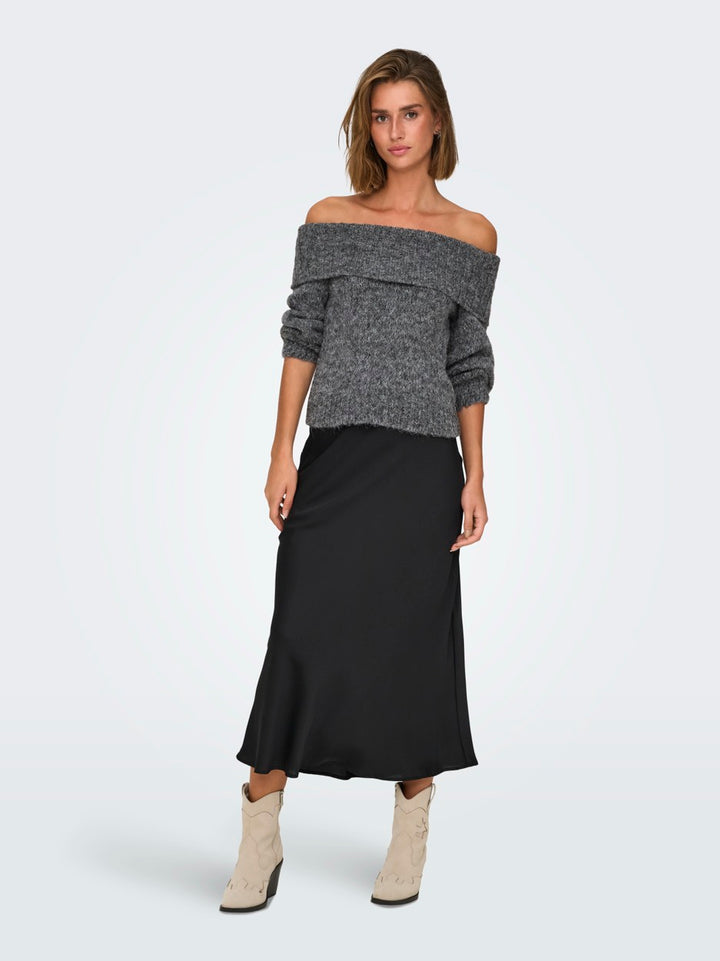 Onlmarie Ls Off Shoulder Knt - Antraciet