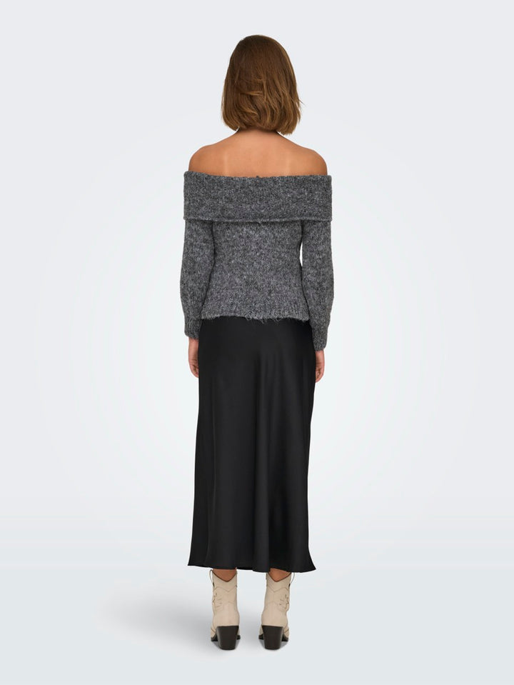 Onlmarie Ls Off Shoulder Knt - Antraciet