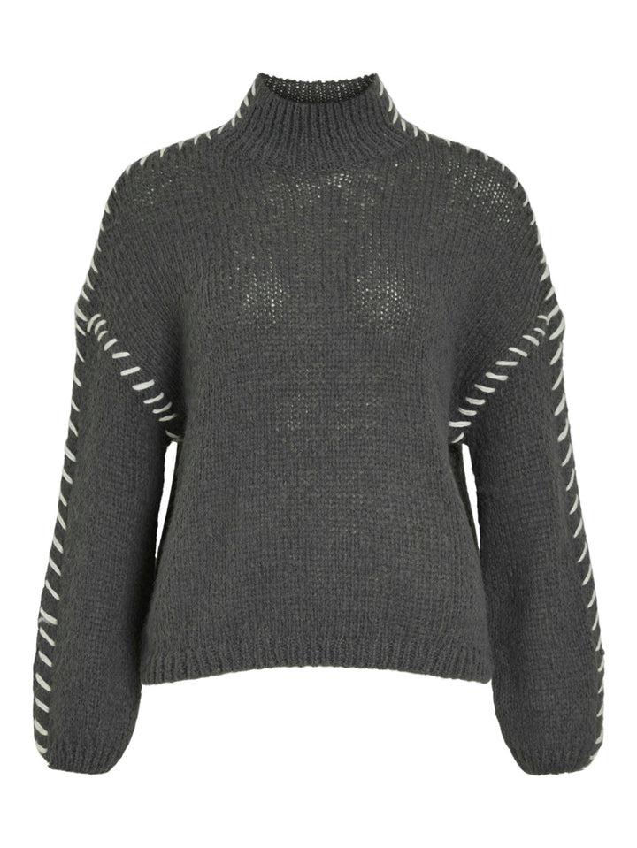 Vichoca New L/s Knit Pullover - Antraciet