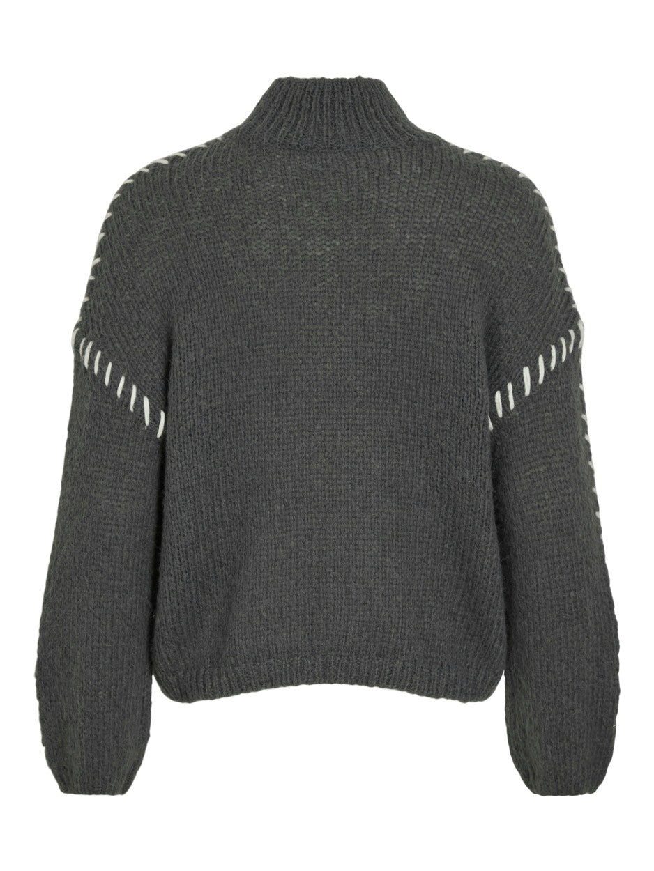 Vichoca New L/s Knit Pullover - Antraciet