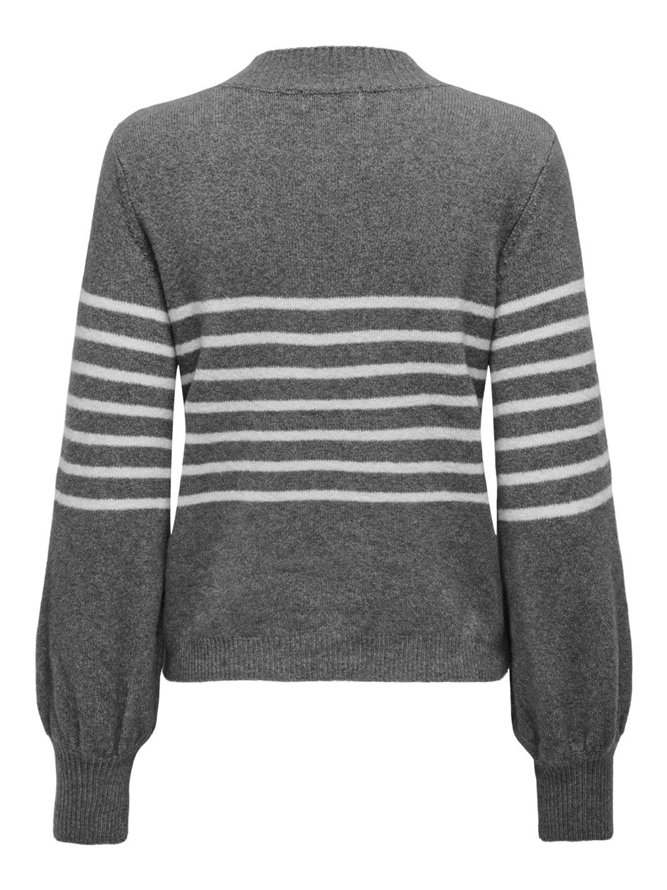 Jdylayla L/s Hn Stripe Pullover Knt - Grijs Melee