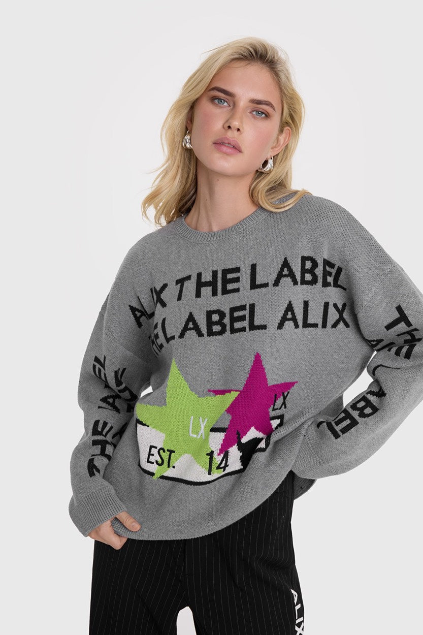 Alix The Label Pullover - Grijs Melee