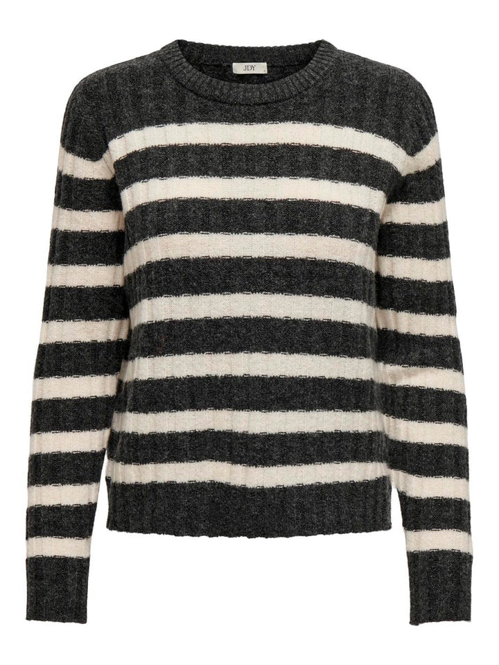 Jdymiley L/s O-neck Stripe Pullover - Grijs Dessin