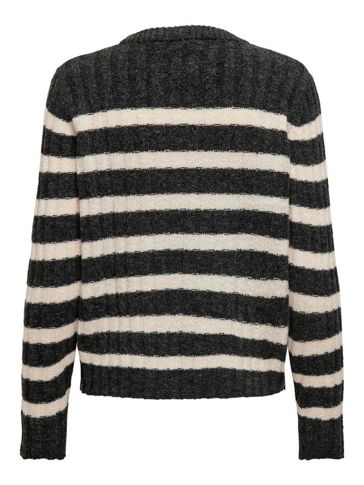 Jdymiley L/s O-neck Stripe Pullover - Grijs Dessin