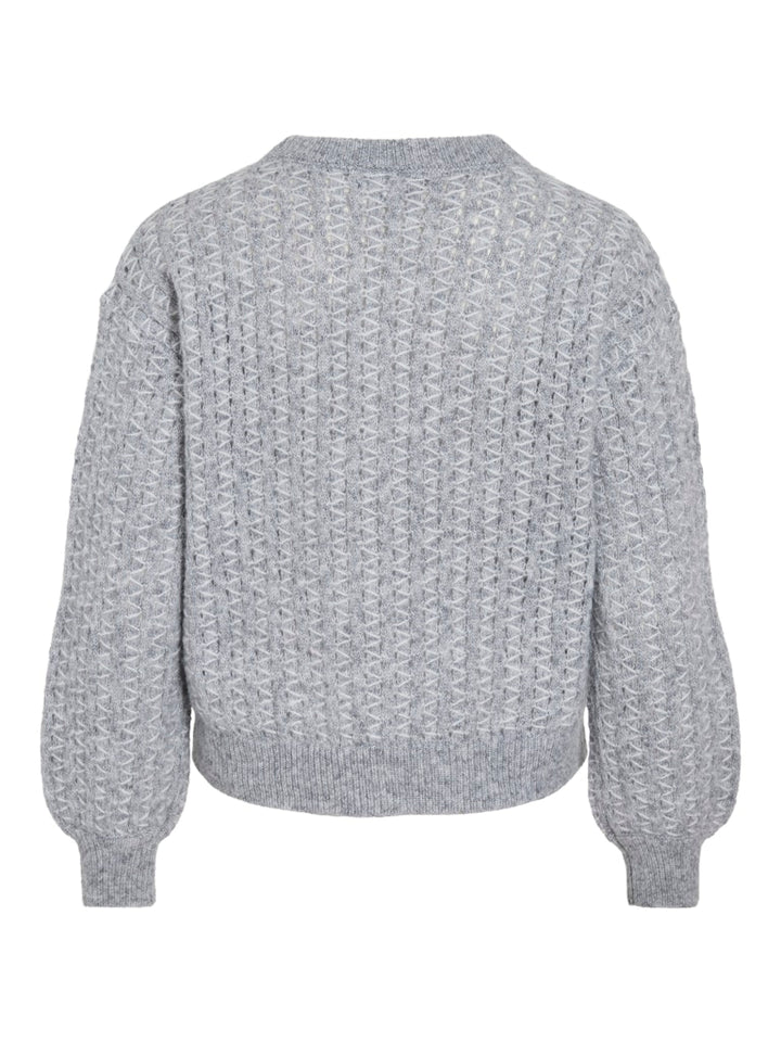 Viryleigh O-neck L/s Knit Top/tes - Grijs Dessin