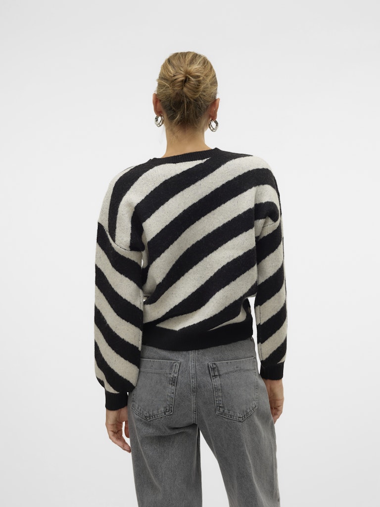 Vmlara Ls O-neck Pullover Boo Rep - Zwart Dessin