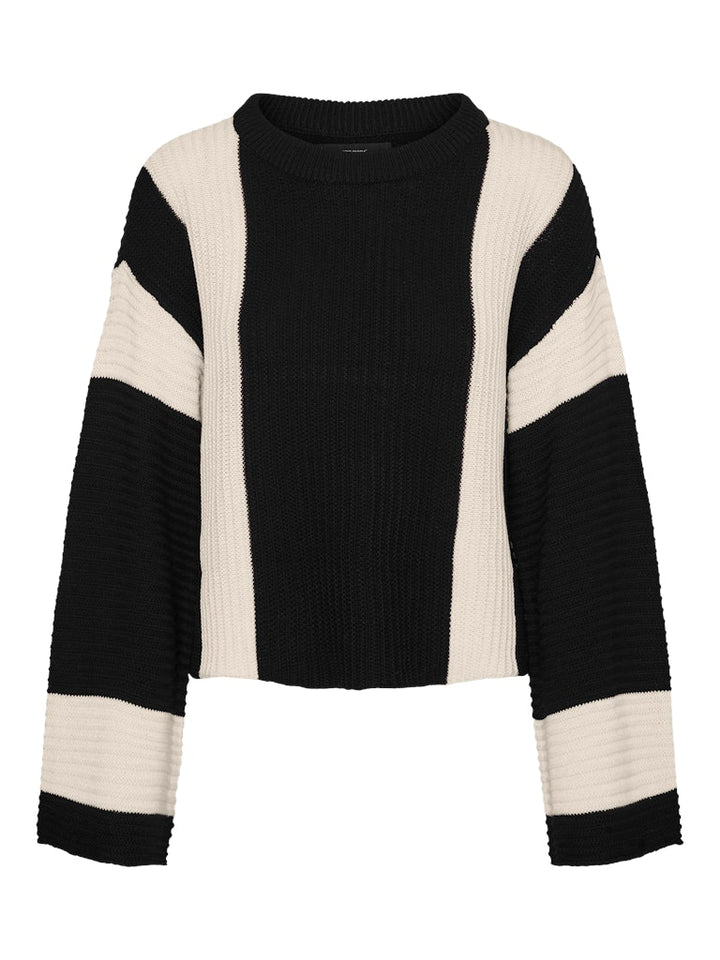 Vmgigi Ls O-neck Pullover Lcs Rep - Zwart Dessin