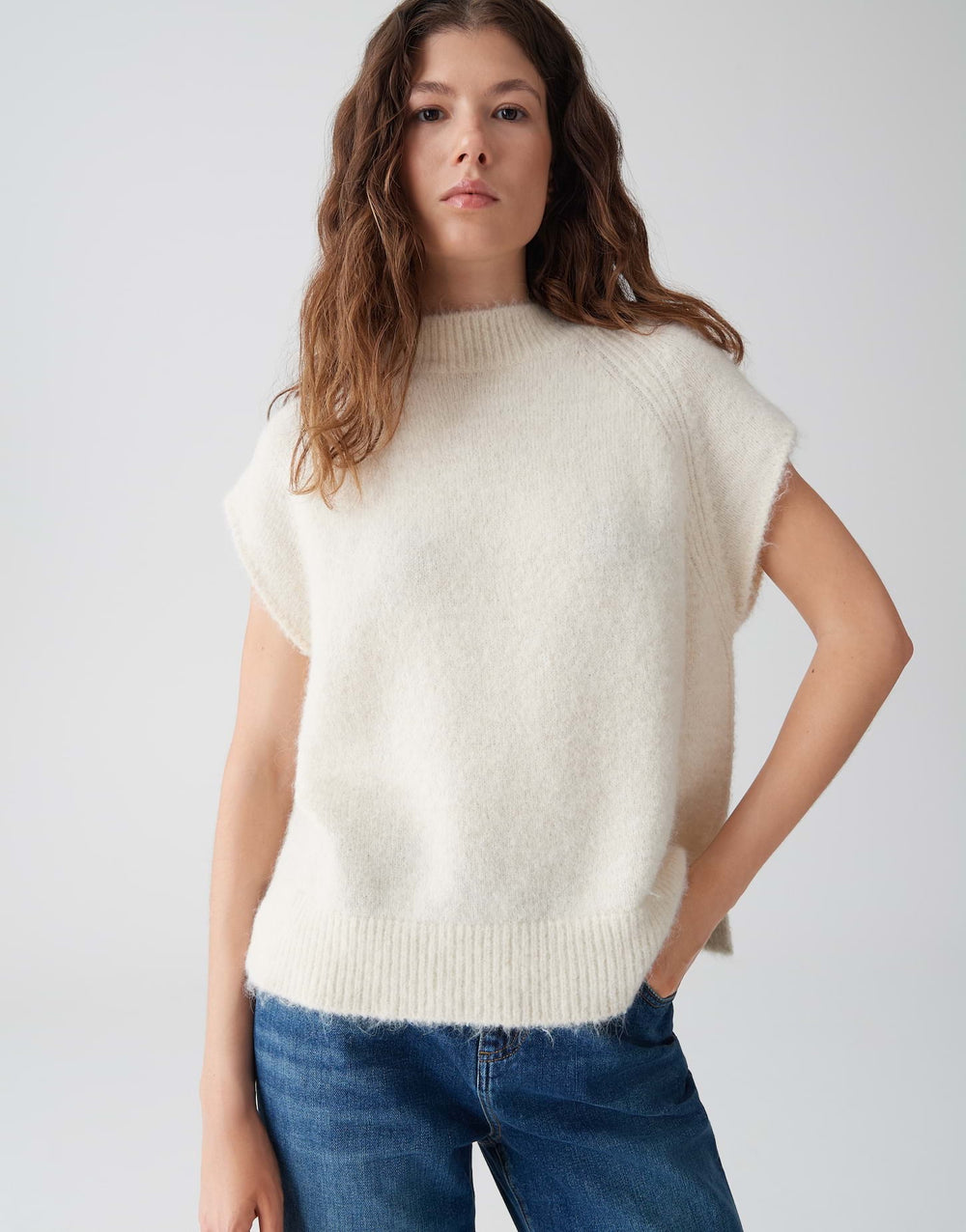 Opus Pimolia trui dames off-white