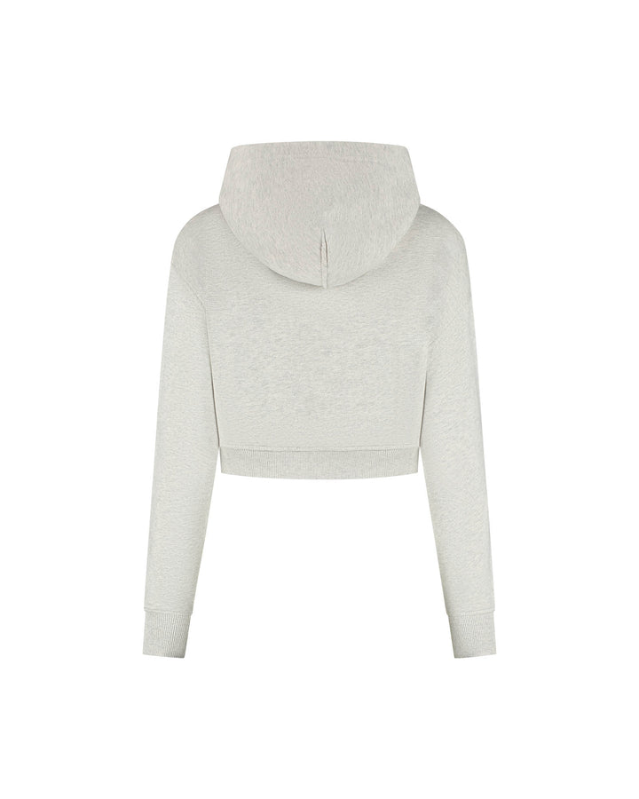 Cropped Zip Hoodie - Grijs Melee