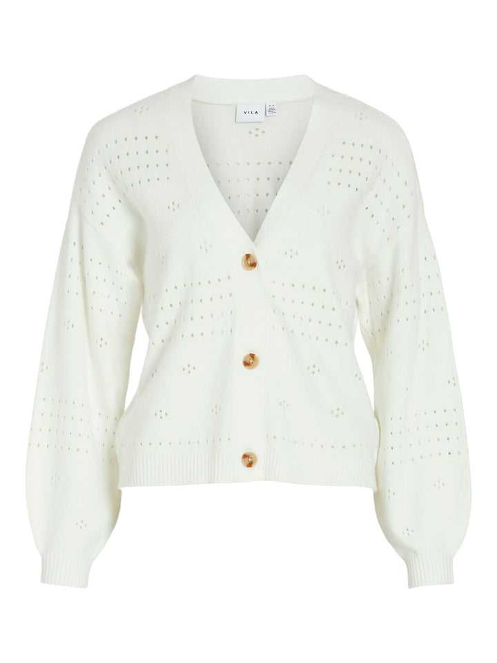 Viril V-neck L/s Knit Cardigan - No - Off-white